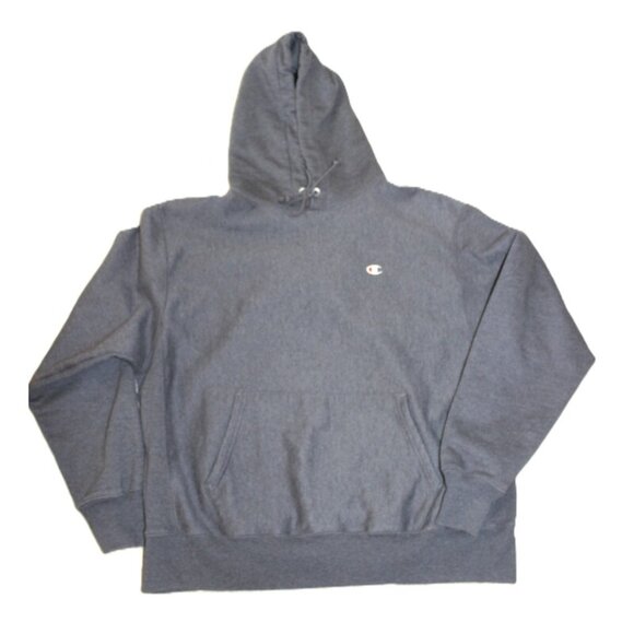 CHAMPION Reverse Weave Hoodie Granite Heather Pullover Sweatshirt - Picture 11 of 12